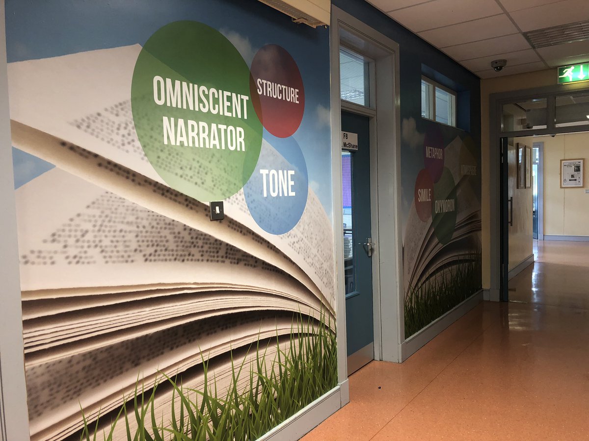 StPauls_English's tweet photo. Welcome to all our new Year 8s and English teacher Miss C Sloan. We hope you enjoy your time in St Paul’s. Many thanks to McCaul Signs for our brand new, vibrant learning wall. @CaoibheSloan 📚✏️ https://t.co/RGqjjWM6wJ