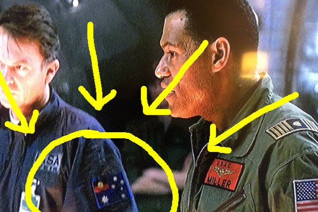 Jayfuz's tweet image. Today I learnt: 

For the Sci-Fi Horror film 'Event Horizon' Sam Neill requested that the Australian flag on his character's uniform remove the Union Flag from the corner &amp;amp; for it to be replacedwith the Aboriginal flag, the way he thought it should look in 2047.