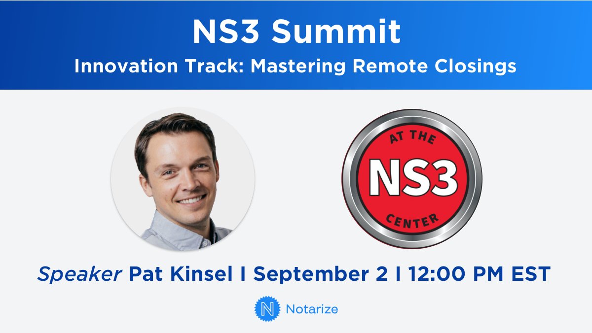 Remote mortgages are on the rise in the wake of COVID-19. 📈 

Join our CEO <a href="/patk/">Pat Kinsel</a> at the NS3 Summit for a panel discussion about online closings and how they provide a better closing experience for all. 

Register: hubs.ly/H0vkCfM0
Info: hubs.ly/H0vkY900
#NS32020