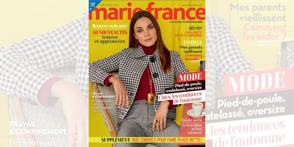 majelan_x's tweet photo. ▫️ 📚 C'est la rentrée ! Découvrez le nouveau numéro de Marie-France (Reworld Media), concocté par ETX Studio. Ce mois-ci, le magazine vous dévoile les tendances de l'automne et les nouveautés beauté du mois de Septembre. Disponible en kiosque ! https://t.co/mU8hYjio1s https://t.co/WCUbJVeXLW
