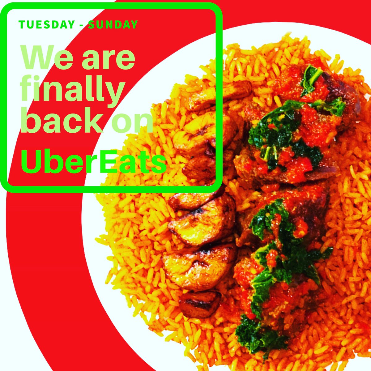 We are back on <a href="/ubereats_uk/">Uber Eats UK</a>. Big thanks to those who helped resolve the issue. Let’s chop some Jollof!!