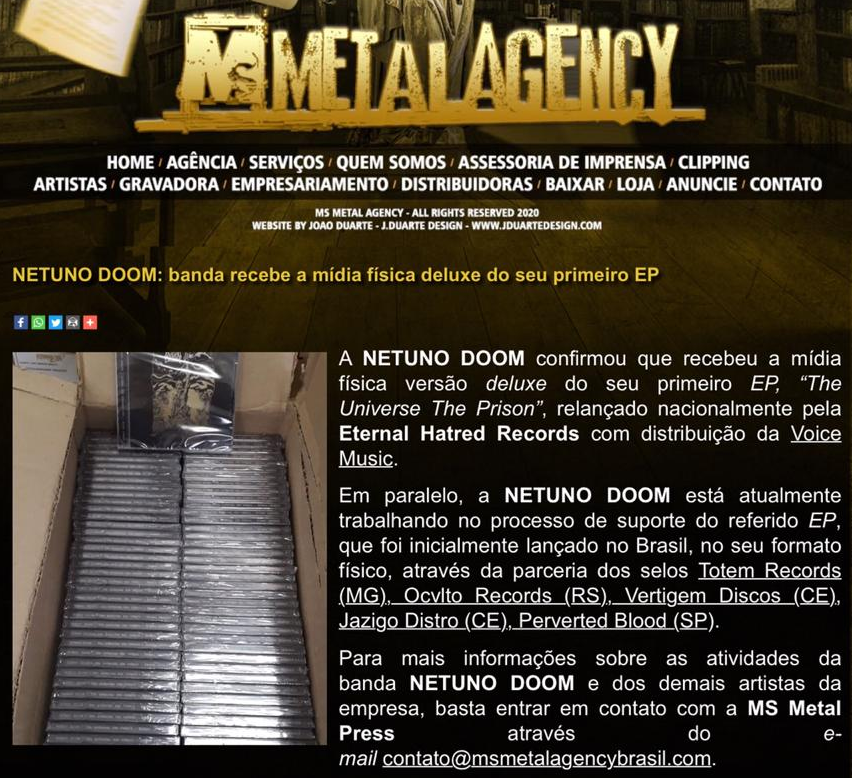 JBoscoLacerda's tweet photo. 🔁#repost🔁 do site site @msmetalpress

A NETUNO DOOM confirmou que recebeu a mídia física versão deluxe do seu primeiro EP, “The Universe The Prison”.

Site: https://t.co/ncAFk7g52b

@netunodoom @nd_adriano @hewersonfreitas @JBoscoLacerda
#netunodoom #doommetal https://t.co/YnK5yy6zmO