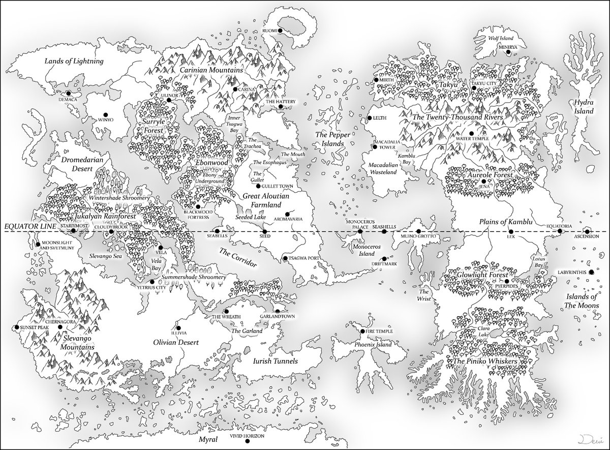 Dewiwrites's tweet image. I'm coming to the end of my commissions pile, so:
I make maps! I've made almost 20 now for different writers. Here are a couple of my best pieces!
Get in touch if you want one made? 😀 Don't be shy.