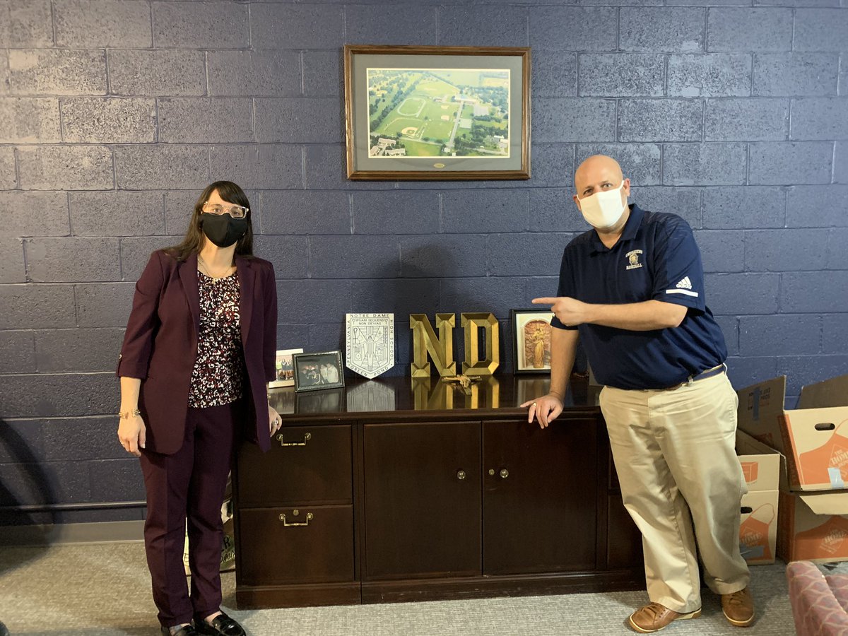 bctesche's tweet photo. CHANCELLOR on the move! SCHOOLS ARE OPEN 🙏 Visiting @ND_Crusaders w/Principal Friel, President D’Angelo, @Dena_Farrell Teachers &amp; Staff to welcome the new school year! #WeAreBlessed #InspireSouls #TransformMinds @AtownDioceseEDU  @CathSchoolNews @AllentownDioces @anniesarlo https://t.co/ADnOocVNzE