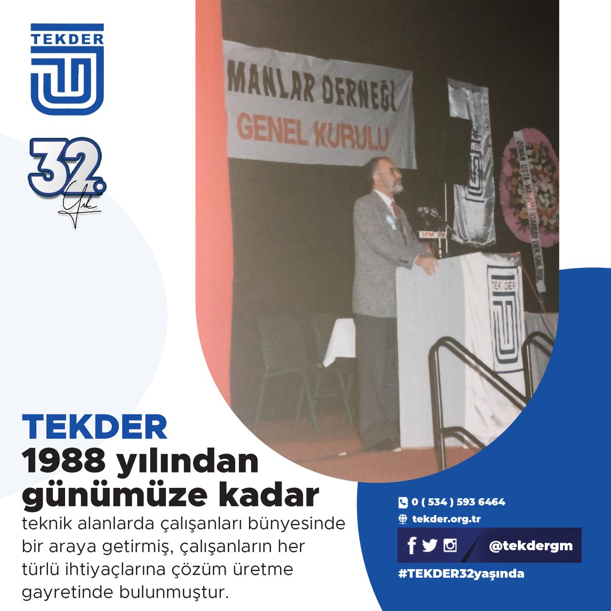 TEKDER 1988 yılından günümüze kadar alanda çözüm arayan herkese çözüm üretme gayretinde bulunmuştur. #TEKDER32yaşında