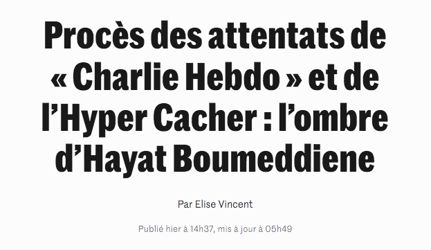 Parler du "procès des attentats de Charlie Hebdo et de l'Hyper Cacher", c'est déjà mieux, mais c'est reléguer dans l'ombre la mort de Clarissa Jean-Philippe, la policière municipale abattue par Amédy Coulibaly à Montrouge le 8 janvier 2015.