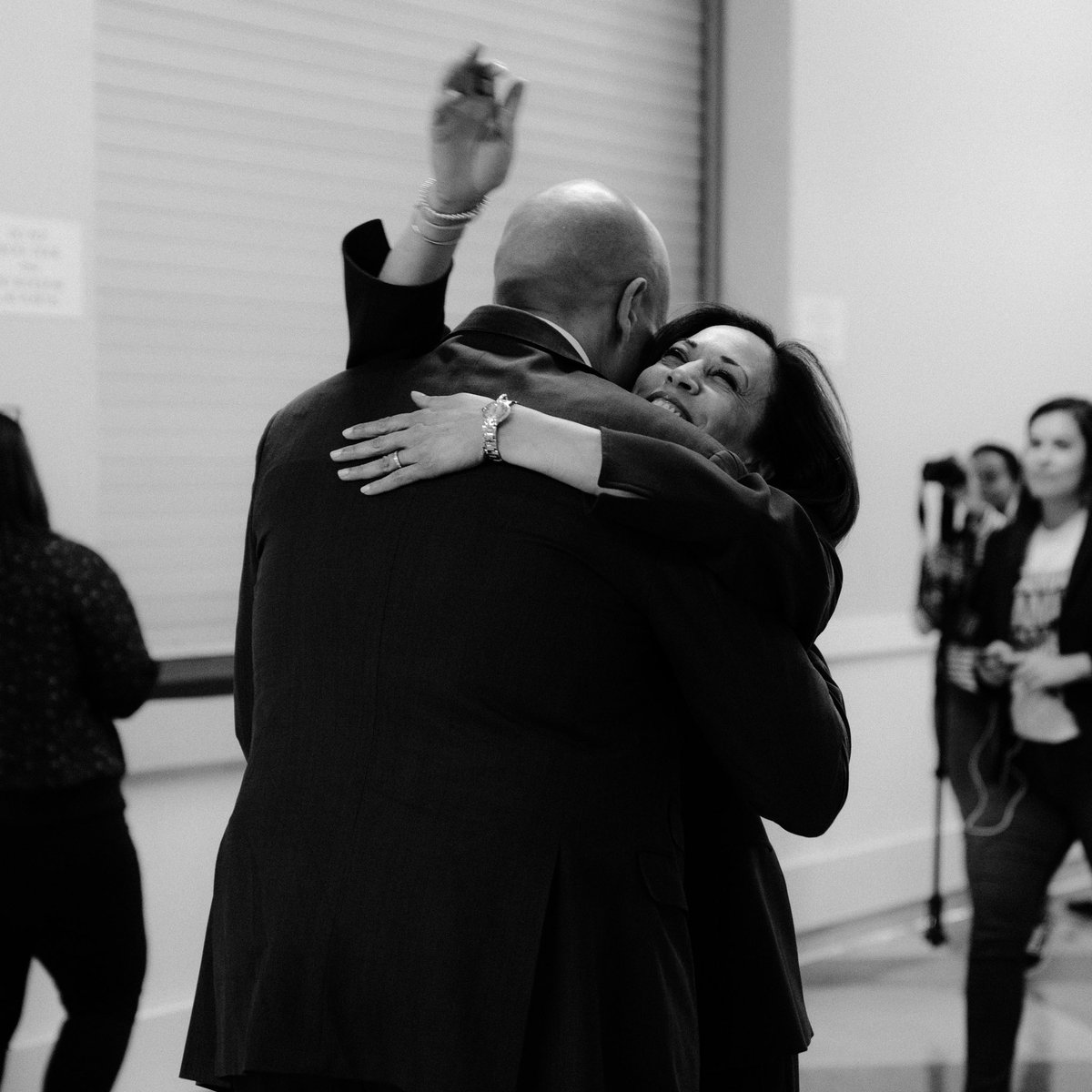 one of the many times he and  @KamalaHarris reunited on the trail and had a big hug