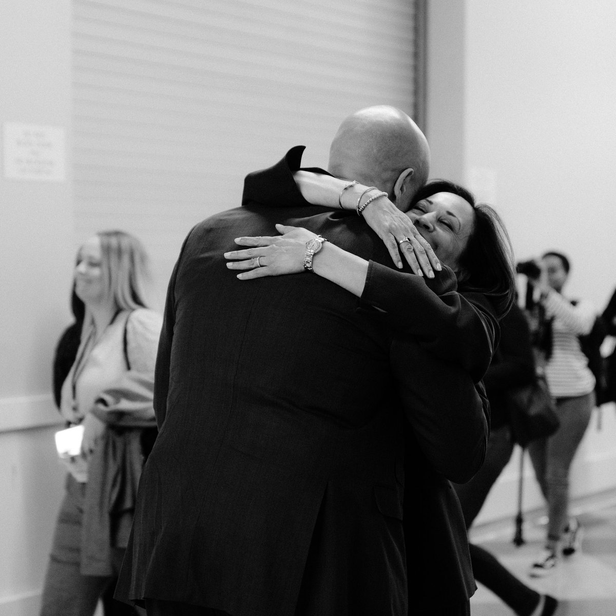 one of the many times he and  @KamalaHarris reunited on the trail and had a big hug