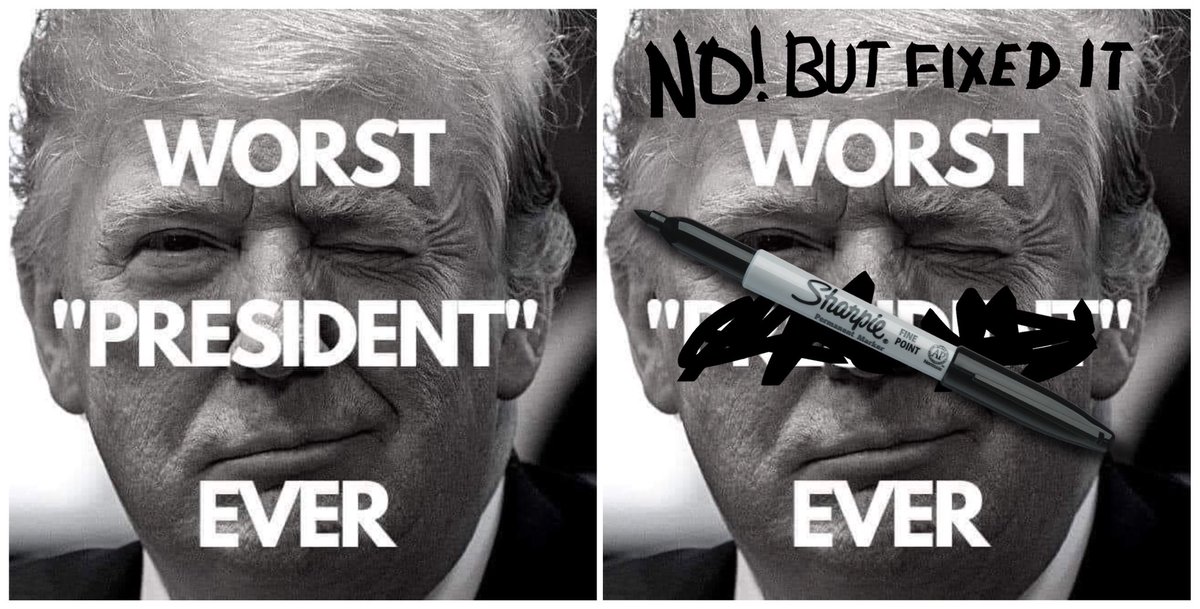 thewebbix's tweet photo. @lesleyabravanel @realDonaldTrump @GOP I’m going to have to disagree on one small but significant point. Not the worst p… not EVEN.
He’s only the dolt squatting in the Oval Office. He snuck in the side door. Only nine Tuesdays till it’s finally our #TakeBackTuesday2020. Trump gets evicted. https://t.co/Hn6L2mal4Z