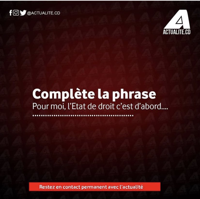 actualitecd's tweet photo. Et pour vous? L’État de droit, c’est d’abord... https://t.co/tl5nPvCJce