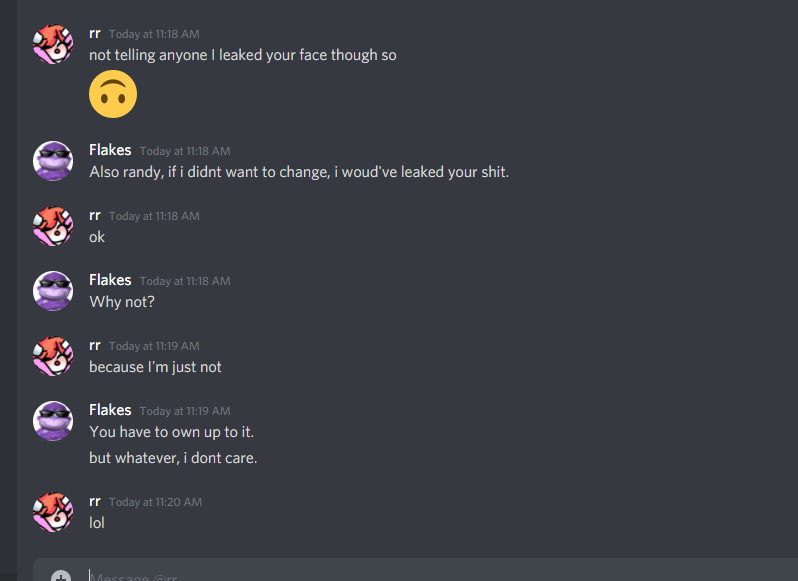 FlakesRakes's tweet photo. Oh also no offense but little princess randy kinda leaked my face and my cock but you can be on his side and give me unending hate. https://t.co/6meEEQKRsH