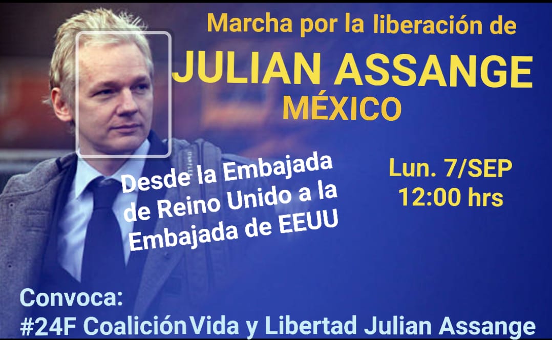 MEXICOMON Sept 712:00 in  #MexicoCity   #NoUSExtradition  #HandsOffAssange  #FreeAssangeNOW Let us rock the streetsContact: @Assange_libre @pablonav1  @jlpassarelli  @Aus4Assange  @Unity4J 