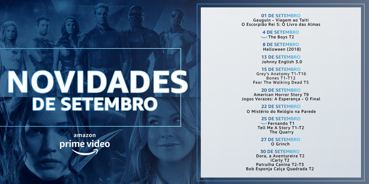 PrimeVideoBR's tweet photo. A chance de você ver as novas temporadas de The Boys, Grey’s Anatomy, American Horror Story e todos os nossos lançamentos em setembro:

▇▇▇▇▇▇▇▇▇▇▇▇▢　　　　　　　　　　　

　　╭━╮╭━╮╭╮　╱

　　╰━┫╰━┫╰╯╱╭╮

　　╰━╯╰━╯　╱　╰╯ https://t.co/heBB0La9LU