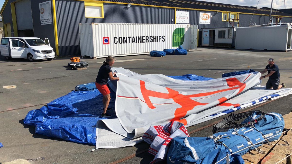 arihuusela's tweet photo. What a day. 12 hours of emptying the boat and getting her ready to be lifted up tomorrow. #vahvaamyötätuulta 
#containerships #mbvito #stark @climecon @EdzcomOfficial  @HellyHansen  @BandG_Sailing https://t.co/d0FWznQyQn