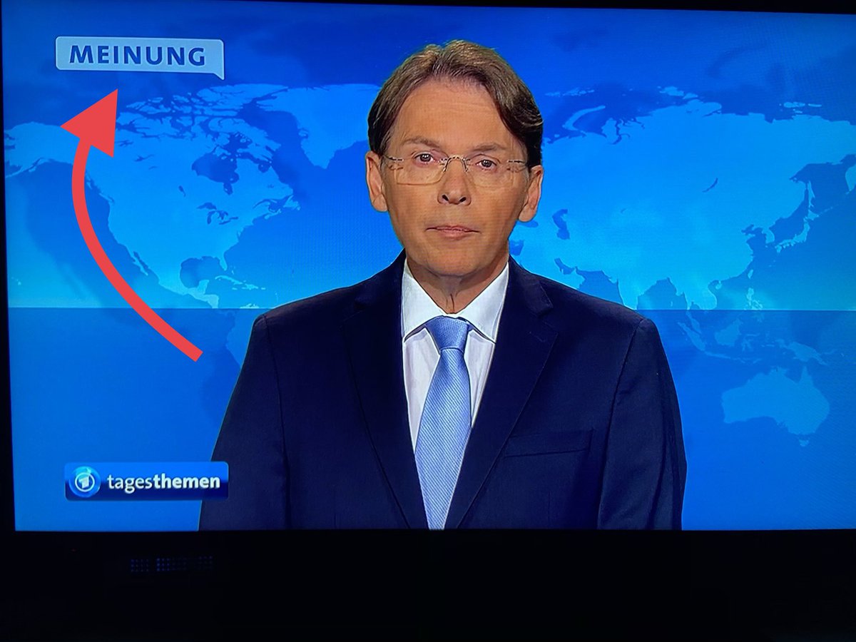 Noelte030's tweet image. Der Kommentar in den @tagesthemen heißt jetzt nicht mehr Kommentar, sondern „Meinung“. Müssen bald Schulbücher und Rahmenlehrpläne umgeschrieben werden? 😳
#Textsorte