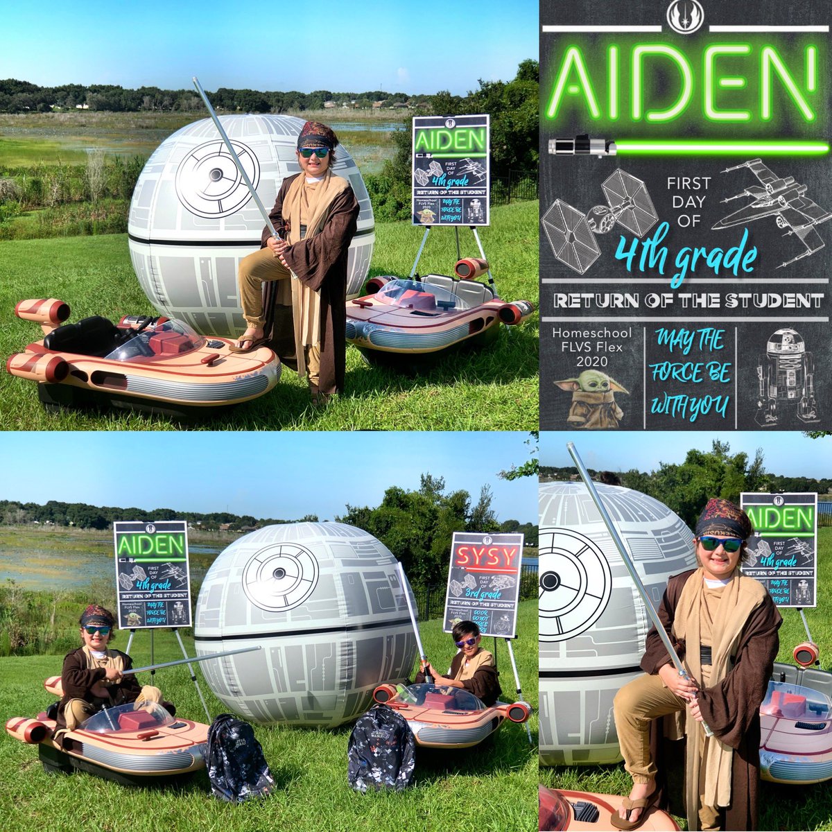 captainatv1's tweet photo. Captain SySy & Captain A are ready for their adventures to find the light of knowledge in 3rd and 4th grade with FLVS Flex @floridavirtualschool 📖! May the Force be with all students this year 📚✏️🏫! #1stdayofschool #newschoolyear #student #iamflvs #homeschool #captainatv https://t.co/gp1qqErj7f