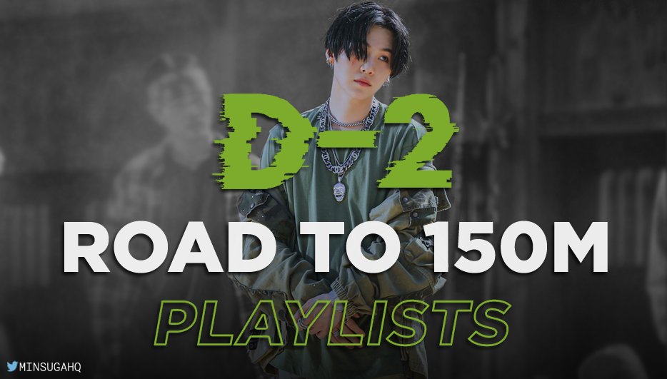 [ #SugaHQ_Streaming]D-2 is very close to 150 million streams on Spotify, so here are some finely curated playlists to make your streaming experience more enjoyable. Make sure you change your playlists every two hours for optimal streaming!