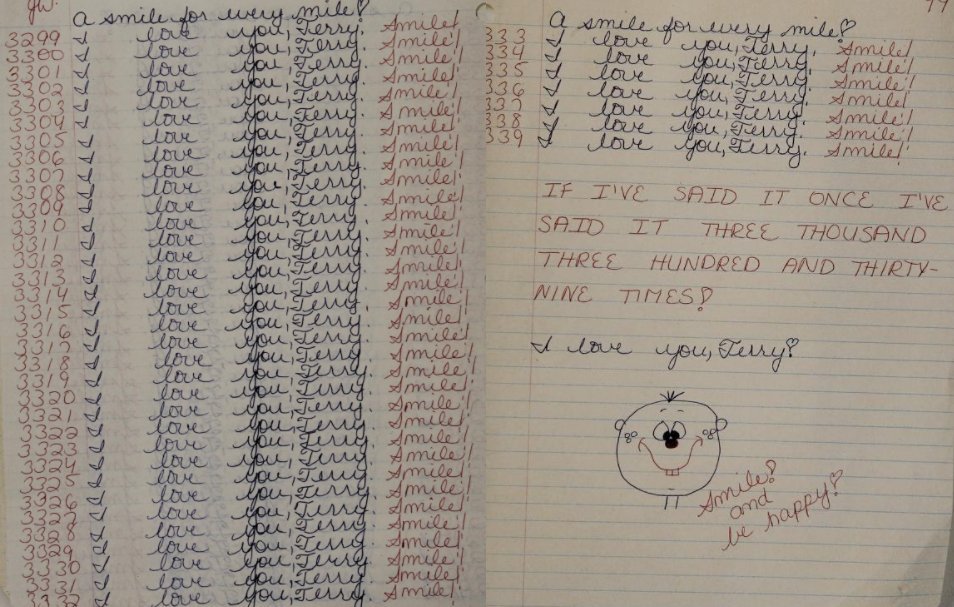 Addendum: September 2, 1980The next day, as Terry flew home to BC for treatment, students returned from school after Labour Day. Thousands of classrooms across Canada wrote letters of support to Terry. (Photos from Douglas Coupland's "Terry")