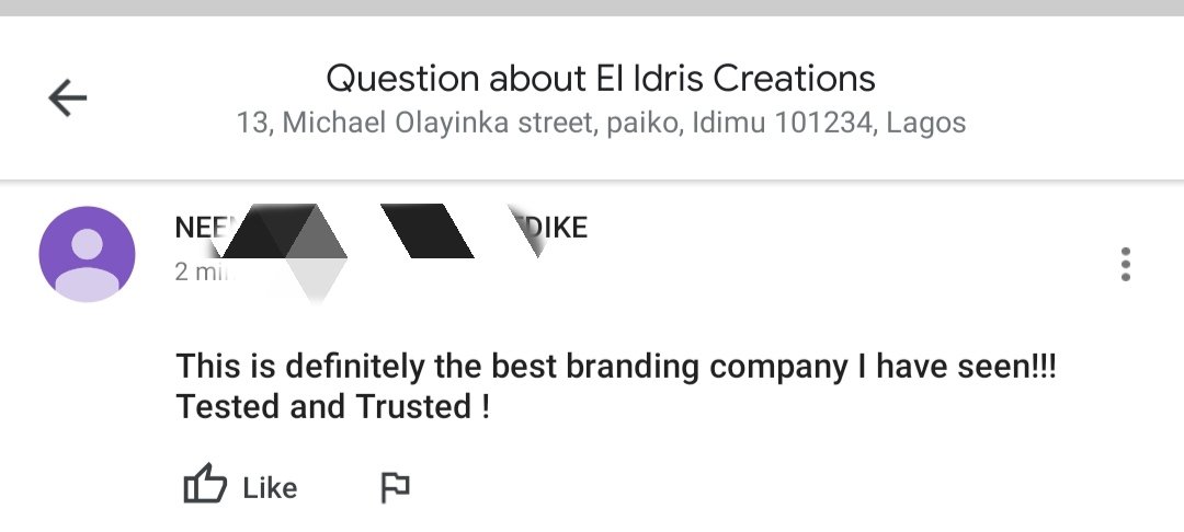 elidriscreation's tweet photo. Customer feedback on Google.
Let's handle your branding works for you.

#OPPOxLaycon #everythingintact https://t.co/CfqkJkGsKl
