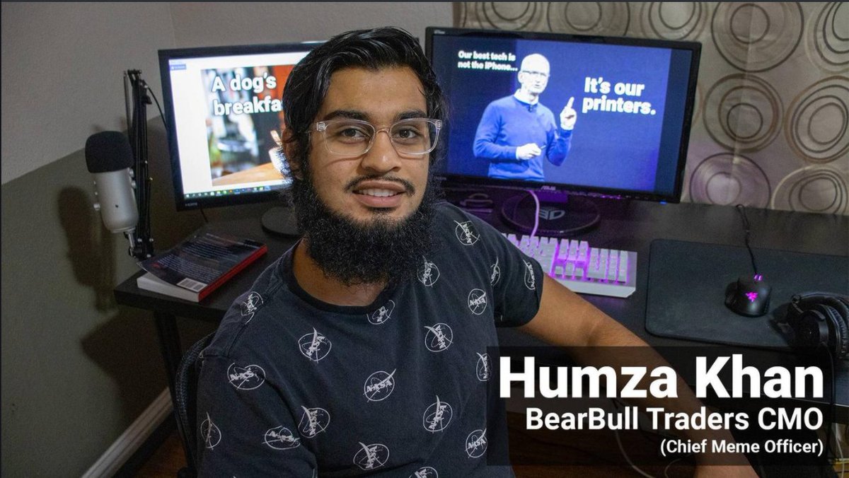 BearBullTraders's tweet photo. Our community is a serious and hard working group of traders! Best in my biased opinion!

We also like to keep the chat fun though, and enjoyable. Humza, one of our traders, just was awarded a CMO title: Chief Meme Officer! He creates fun memes for our chatroom time to time! https://t.co/SESPXImBvD