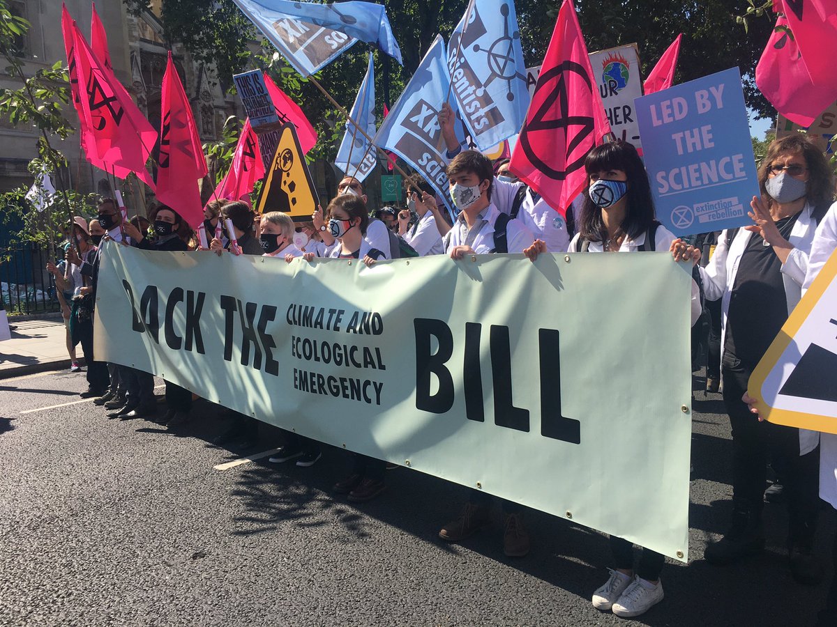 XR_Watford's tweet photo. We teamed up with @XR_StAlbans today for an inspiring start to the #rebellion at Parliament Square. Good to see so many rebels out #WeWantToLive https://t.co/N5TBiOJp1A