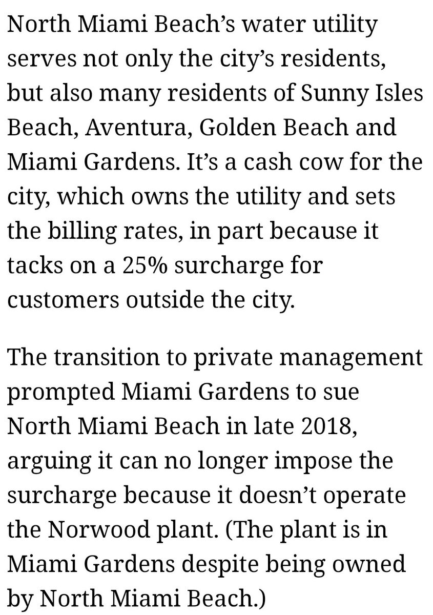 Across Florida, these municipalities act as de facto segregators and economic parasites. In Miami-Dade County, a water utility owned by one city operates in the city limits of another and charges a 25% surcharge on services to the municipality it is located within. It's absurd.
