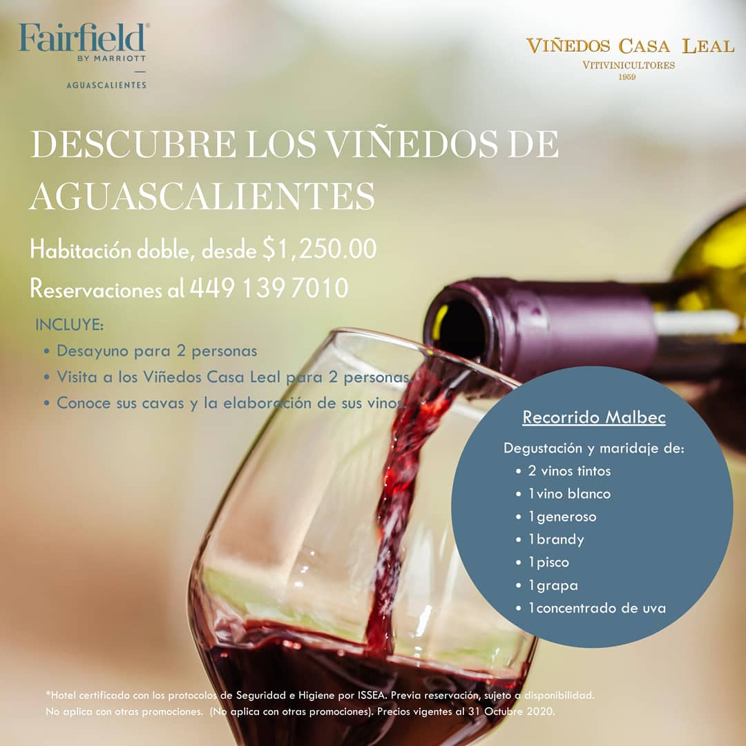 fairfieldags's tweet photo. ¡Aprovecha nuestros paquetes y descubre los viñedos de Aguascalientes! Toma la ruta del Vino con nosotros del 03 al 06 de Septiembre, ¡Te esperamos! Reserva al 449 139 7010 https://t.co/JieXRw9E8l