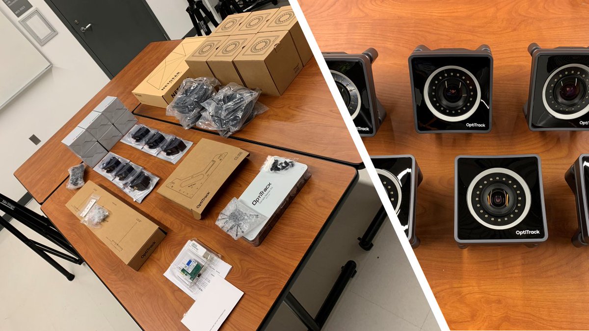 UCaNLabUMB's tweet photo. Very excited to get our new @optitrack motion capture system setup! #motioncapture #research #UMBEngineering #UMassBostonCSM #UMB https://t.co/yX4FAl6EB1