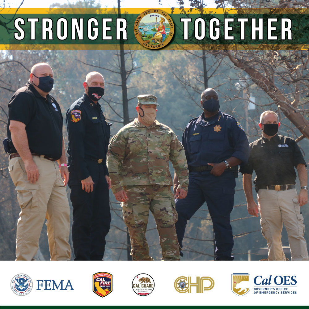 Thank you to the residents of California for your well wishes and support during the #2020FireSiege. We stand ready to protect your community. #OneTeamOneFight <a href="/Cal_OES/">California Governor's Office of Emergency Services</a> <a href="/CalGuard/">Callum Gavin</a> <a href="/CHP_HQ/">CHP Headquarters</a> <a href="/fema/">FEMA</a>