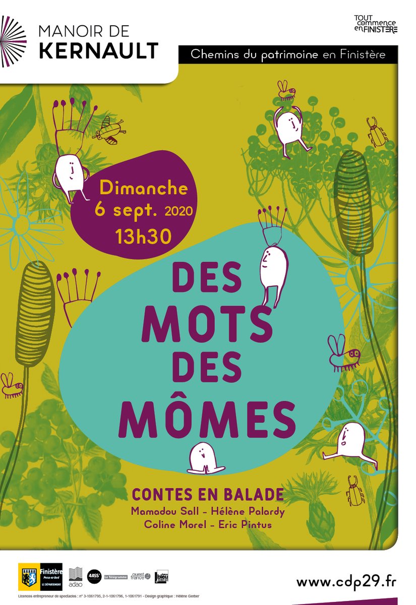 DMFinistere's tweet image. DES MOTS DES MÔMES c'est dimanche et c'est... GENIAL !😎 - Manoir de #Kernault
▶️+ d'info : bit.ly/DesMotsDesMome…
#Mondes Fabuleux #contes #Histoires #Sortieenfamille #Famille #Mellac #Finistere