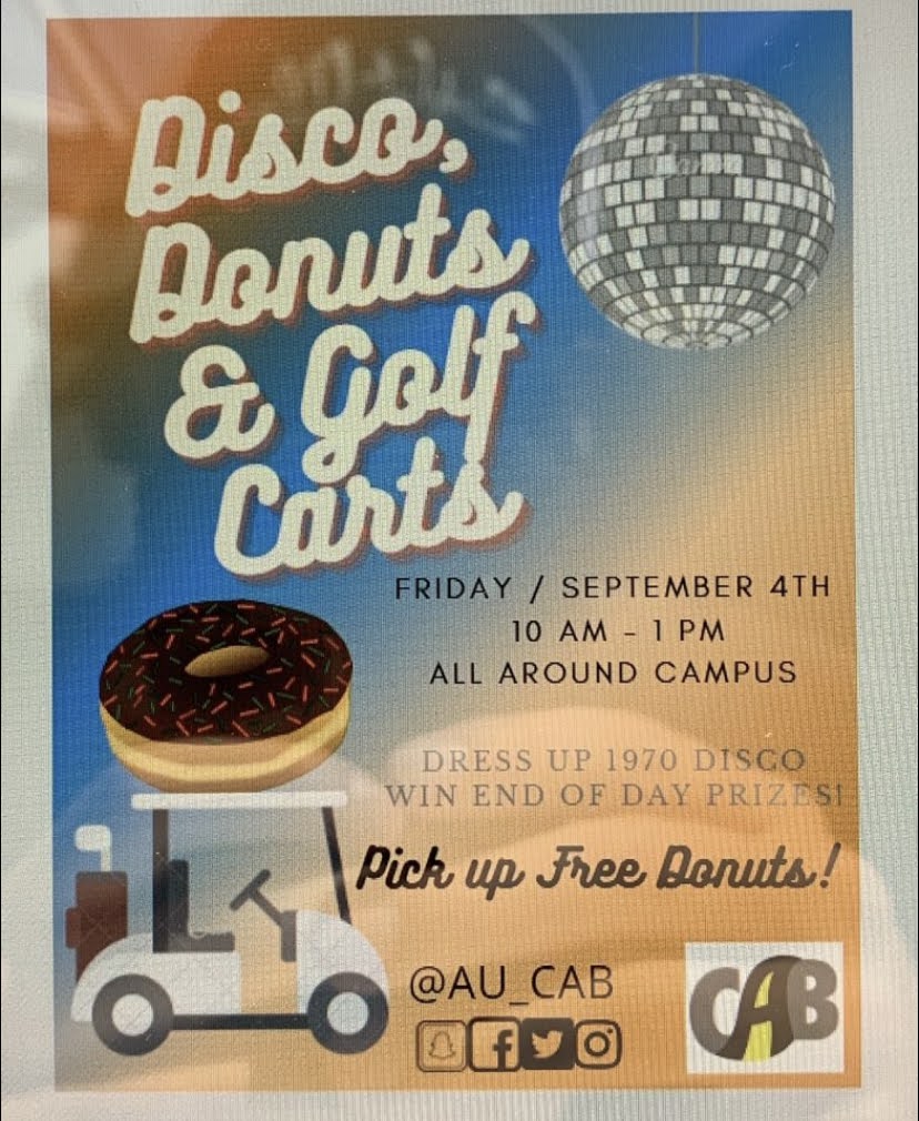 Disco, Donuts, and Golf Carts is this Friday September 4th from 10am - 1pm! Dress in your best disco clothes and join us for a donut!