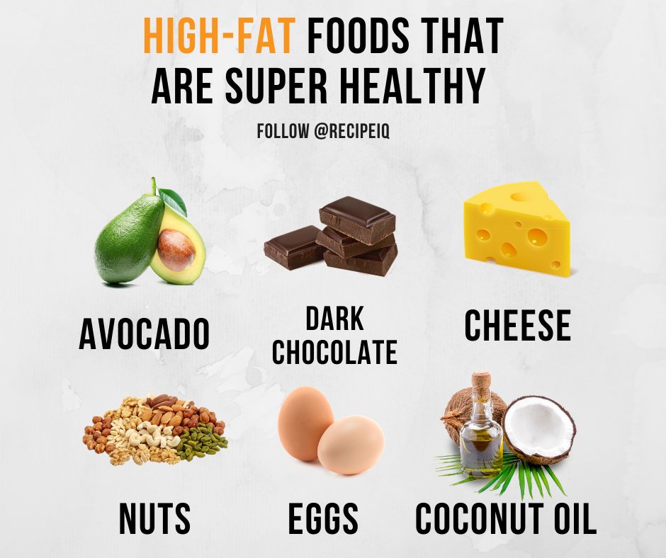 #High-fat foods that are actually super #healthy 😉

🥑 #Avocados
🧀 #Cheese
🍫 #Darkchocolate
🍳 #Wholeeggs
🥜 #Nuts
🥥 #Coconut and #CoconutOil

#healthyfoodchoices #healthyeatingtips #healthyeatingplan #healthyeatinglifestyle #healthyfoodchoice #healthyfoodinspo