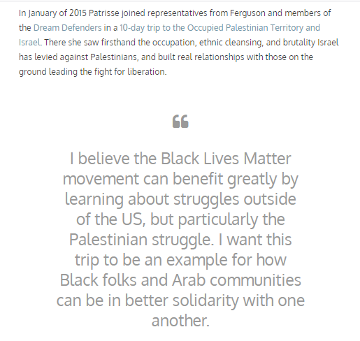 When ppl wonder how  @Blklivesmatter platforms & protesters (supposedly for "justice") show overt Jew-hate, bigotry, or violence towards Jews, it's partially this^Co-founders & prominent activists of BLM approve of Pal terrorism/ blame Jews & Israel for U.S. racism. 3/