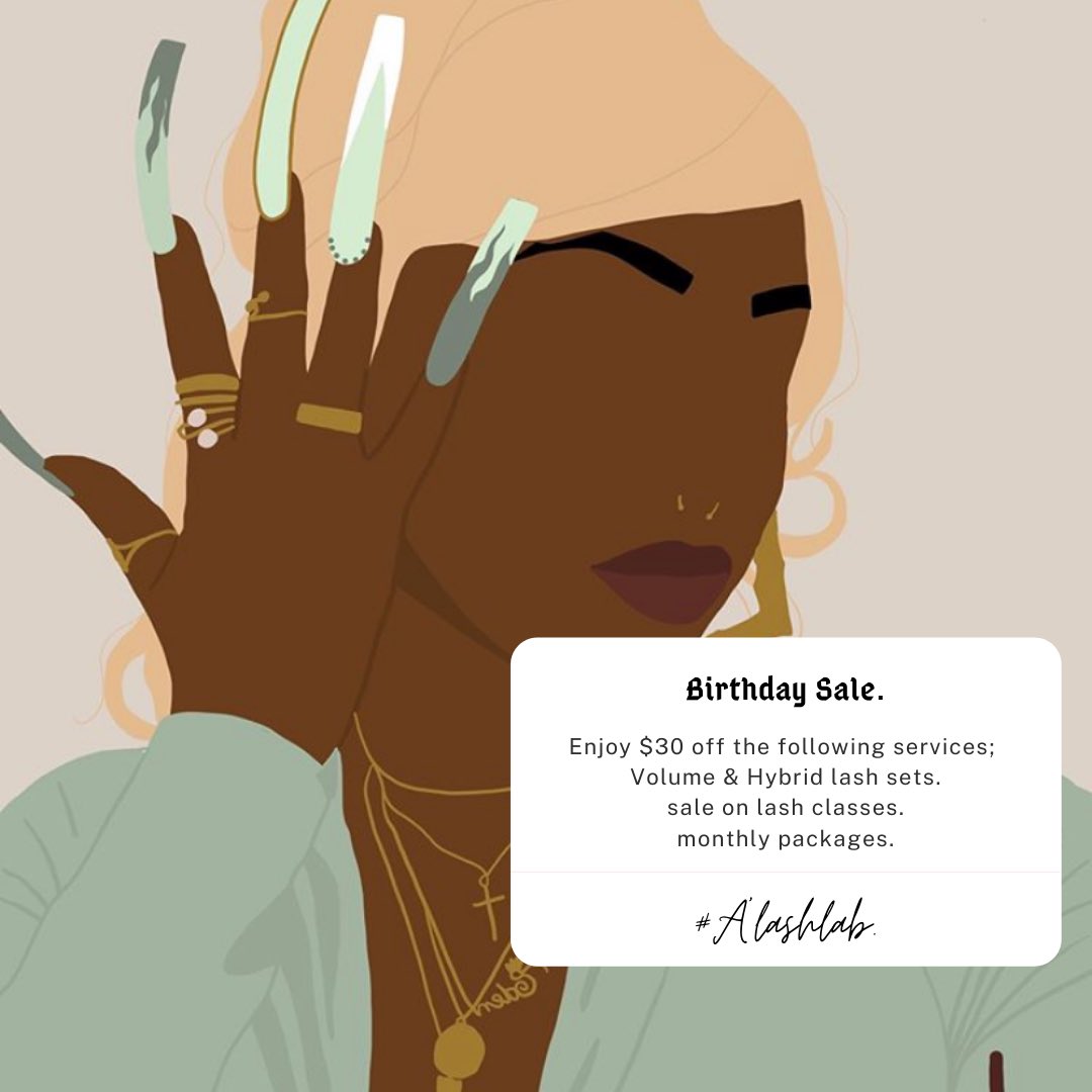 alashlab's tweet photo. As some of you know, I am a Virgo goddess ♍️🥳⁣
⁣
&amp; this year I am turning 30 😳⁣
⁣
Enjoy $30 off the following services; ⁣
⁣
- Full Eyelash Extension Set .
- Lash Classes.⁣
- Monthly Packages.
⁣
For the ENTIRE MONTH OF SEPTEMBER! https://t.co/Xcu4yYGLAM