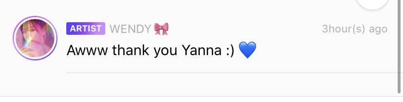 Fan: Seungwan unnie, say as much as you want and do as much as you want before leaving! Thanks to unnie, I’m healing from this tired day today too Wendy: Our Bbodeuk too, if you’ve had any difficult or tiring things today, forget all of it and let’s heal relaxinglyyy 