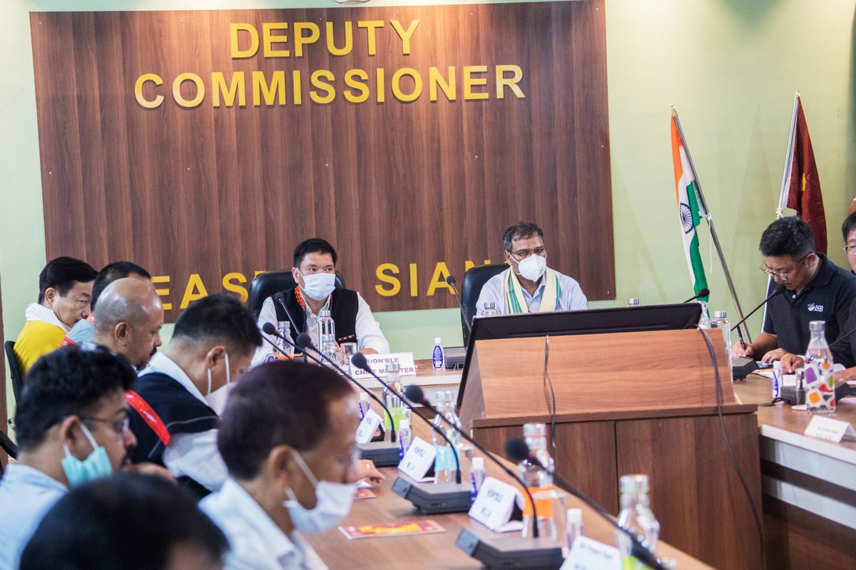 Chaired a review meeting on disaster with the central team at Pasighat today to assess the damage in entire state caused by heavy rains and floods this monsoon. My thanks to 7 member Inter Ministerial Team, headed by Shri KB Singh Ji, Joint Secy, MHA for their visit to Arunachal.