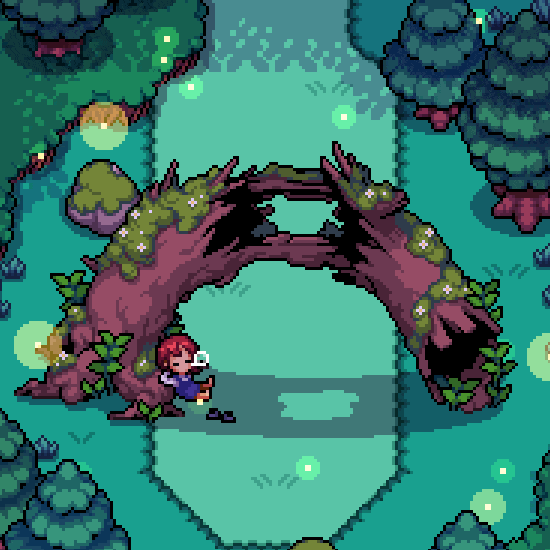 FieldsofMistria's tweet photo. whether in pixel or paint, the Deep Woods sure are peaceful 😴 https://t.co/0Y92r6iWC4