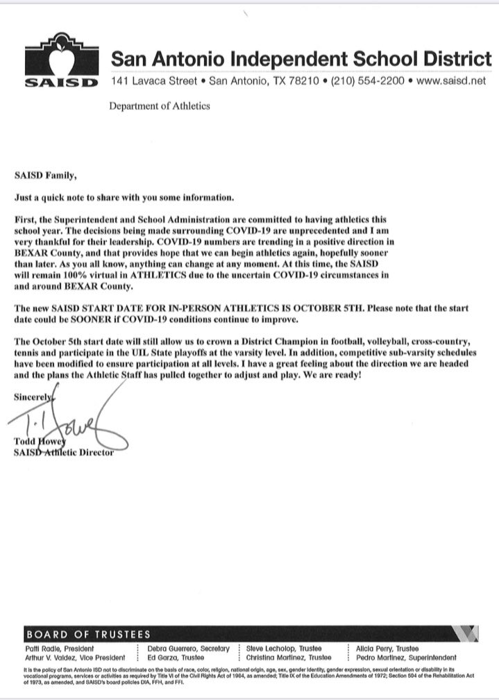 SAISD Athletics tweet media