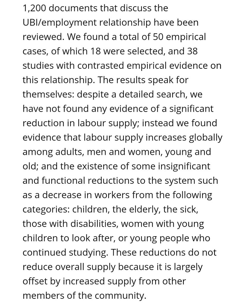 It's not new evidence, but a huge new review of the existing evidence finds no evidence of a significant reduction in labor supply with basic income, instead finding evidence that labor supply increases globally among adults, men and women, young and old. https://www.preprints.org/manuscript/202008.0638/v1