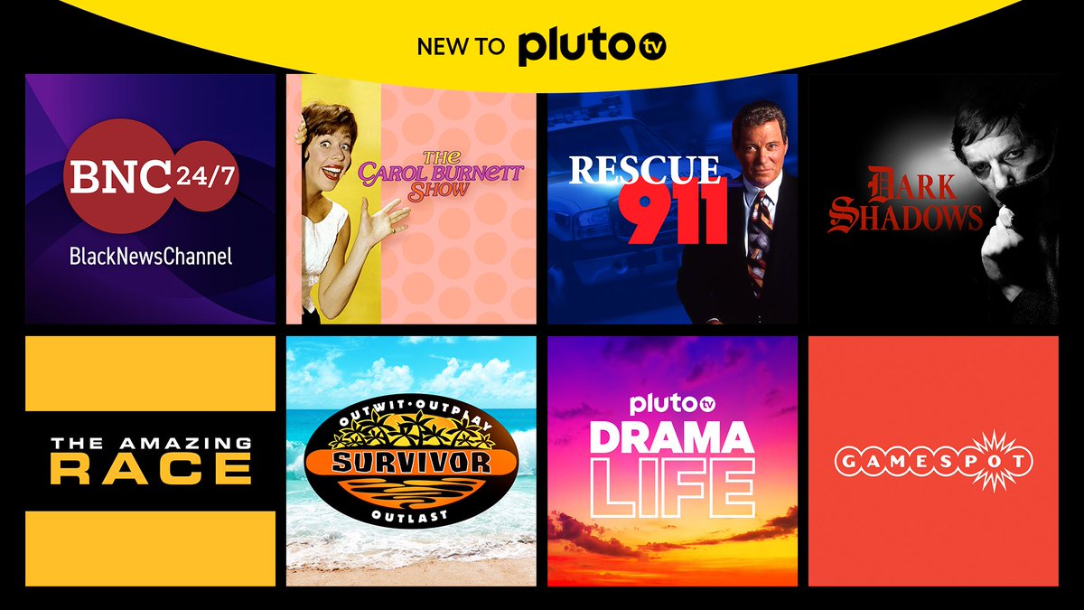 Pluto Tv On Twitter New To Pluto Tv 8 New Channels Just Landed In Time For Your Three Day Weekend Drop In For All Day Carol Burnett All Day Survivor All Day Drama And So