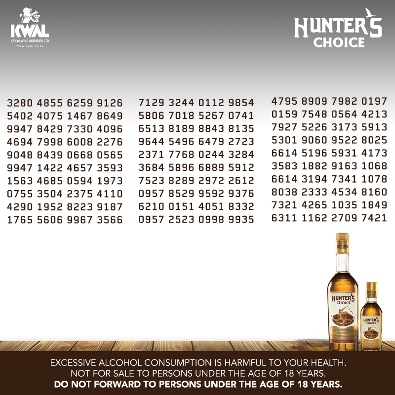 HuntersChoiceKE's tweet photo. Jibambeni! Airtime codes ndio hizo! #Game0n
#HuntersChoice - Finest Blended Whisky https://t.co/EzStHMIskZ
