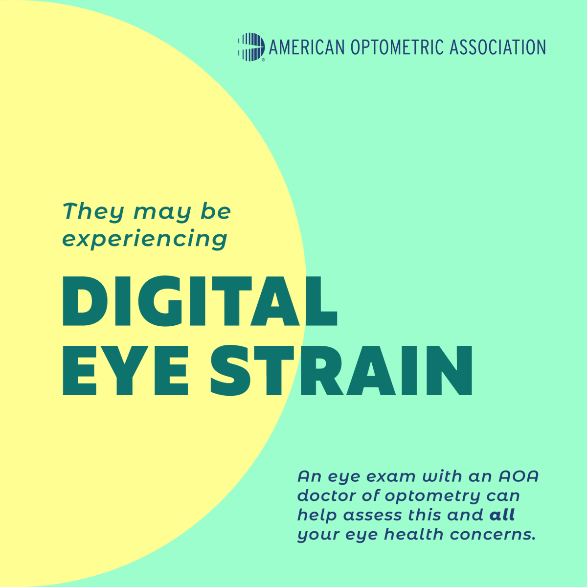 AOAConnect's tweet photo. #School this year may mean more time on digital devices, presenting new eye concerns for your child. With a comprehensive eye exam, an AOA doctor of #optometry can help advise on eye health issues like these and more: https://t.co/iJvepiIFZ6 https://t.co/YEYUA4VBxb