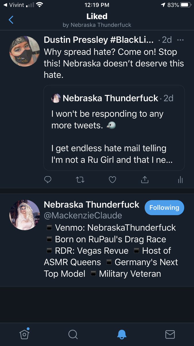 LyricalLibra15's tweet photo. I just got liked by @MackenzieClaude Iโm gasping. If @DerrickBarry and/or @KameronMichaels recognize me Iโll die happy. #dragislife https://t.co/dAMMZH7VeV