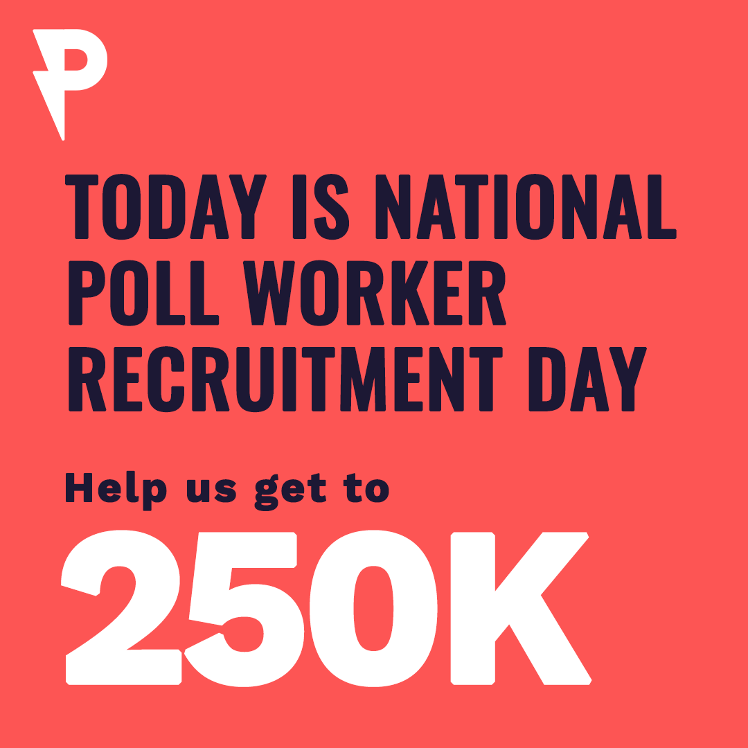 Today is  #NationalPollWorkerRecruitmentDay!!The  #PresidentalElection is 11/3 + most states NEED poll workers to help people  #GetOutTheVote! Can you be a poll worker? Do you know someone who can be a  #PollWorker ?Share this thread + and explore:  https://www.powerthepolls.org 