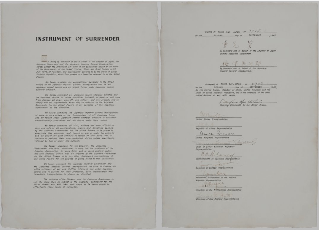 LA Maritime Museum (@lamaritime) on Twitter photo 75 Years ago, this Instrument of Surrender was signed on the decks of the <a href="/USSMissouri/">Battleship Missouri</a>. We invite you to join the <a href="/75thwwii/">The 75th Commemoration of the End of WWII</a> livestream on Facebook Sept 2 as we commemorate this event that changed our world. #wwii2020 #VJDay #ussmissouri #mightymo #wwii 75 Years ago, this Instrument of Surrender was signed on the decks of the <a href="/USSMissouri/">Battleship Missouri</a>. We invite you to join the <a href="/75thwwii/">The 75th Commemoration of the End of WWII</a> livestream on Facebook Sept 2 as we commemorate this event that changed our world. #wwii2020 #VJDay #ussmissouri #mightymo #wwii