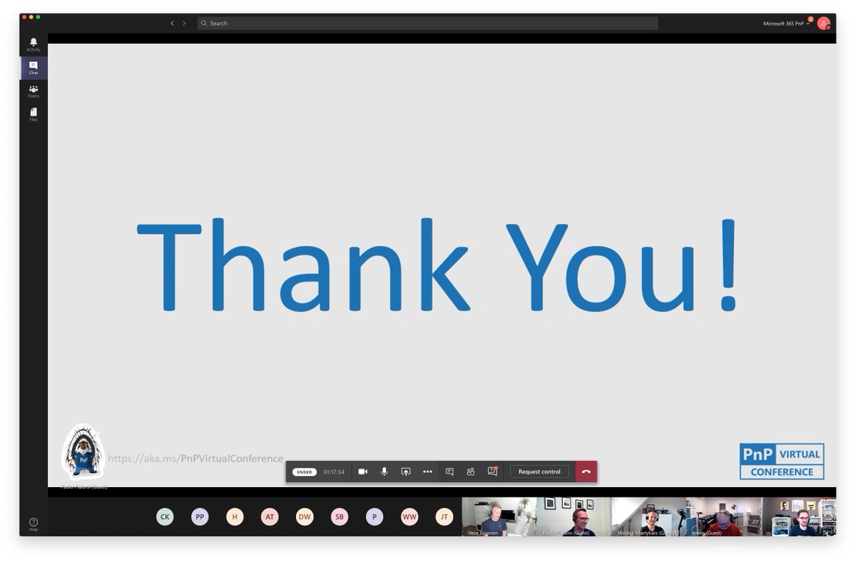 eliostruyf's tweet photo. Thank you all for attending the #PnPVirtualConference! Hope you had fun and learned new skills! #UntilNextTime @m365pnp https://t.co/u04NvkPWr3