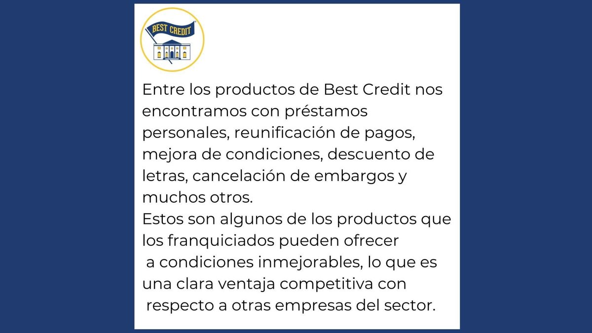 BestHouseLeon's tweet photo. En🏁🏠🦁BEST HOUSE León os compartimos el artículo de nuestra Franquicia Financiera de https://t.co/3HVP5Z0h7G
+info en el link
https://t.co/kH15aCfhZy
#AmpliaGama #ProductosFinancieros #CondicionesInmejorables #Particulares #Empresas #FranquiciasNet #BestCredit #BestHouseLeon https://t.co/sptg4gipAy
