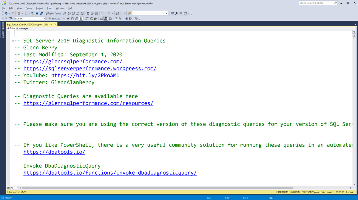 GlennAlanBerry's tweet photo. New blog post: SQL Server Diagnostic Information Queries for September 2020

https://t.co/gVsdVjyoYS

#SQLServer #DMVQueries https://t.co/0OGDtZK6pw