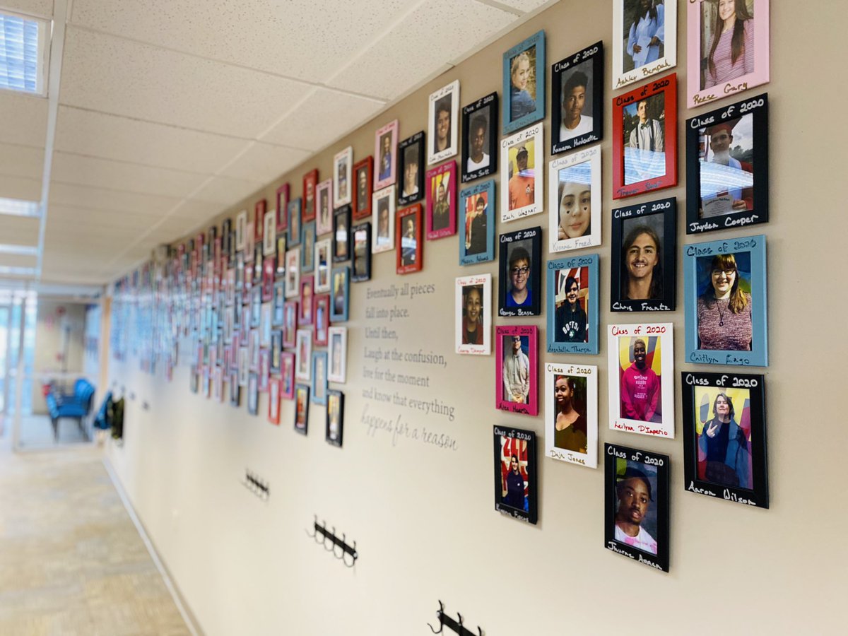 FCSDAcademy's tweet photo. Finished hanging the Class of 2020 pictures on our graduate wall. Hard to believe the Academy is starting year eight! https://t.co/12VWGpemAy