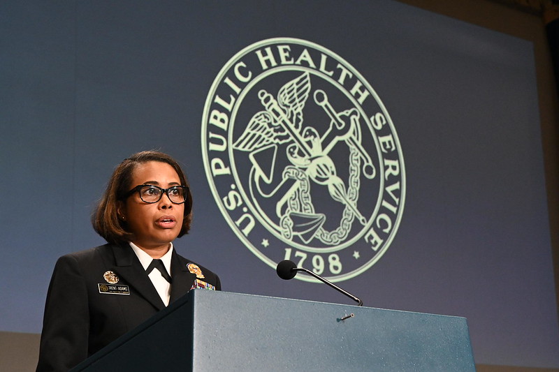 DepSecHargan's tweet photo. Yesterday, I joined a bittersweet occasion: @HHS_ASH, @Surgeon_General &amp; I had a chance to celebrate the accomplishments of a friend &amp; colleague, Rear Admiral Sylvia Trent-Adams, Principal Deputy of OASH, and to mark her retirement from the @usphscc. We are sad to see you go! https://t.co/r2Hhejq5JI